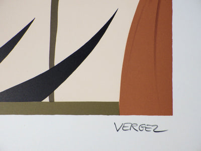 Serge VERGEZ : Elégante à Venise, Lithographie originale signée