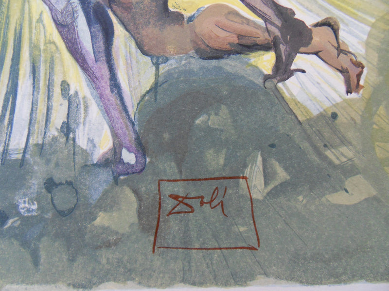 Salvador DALI : Les anges de la vallée, Bois gravé original signé