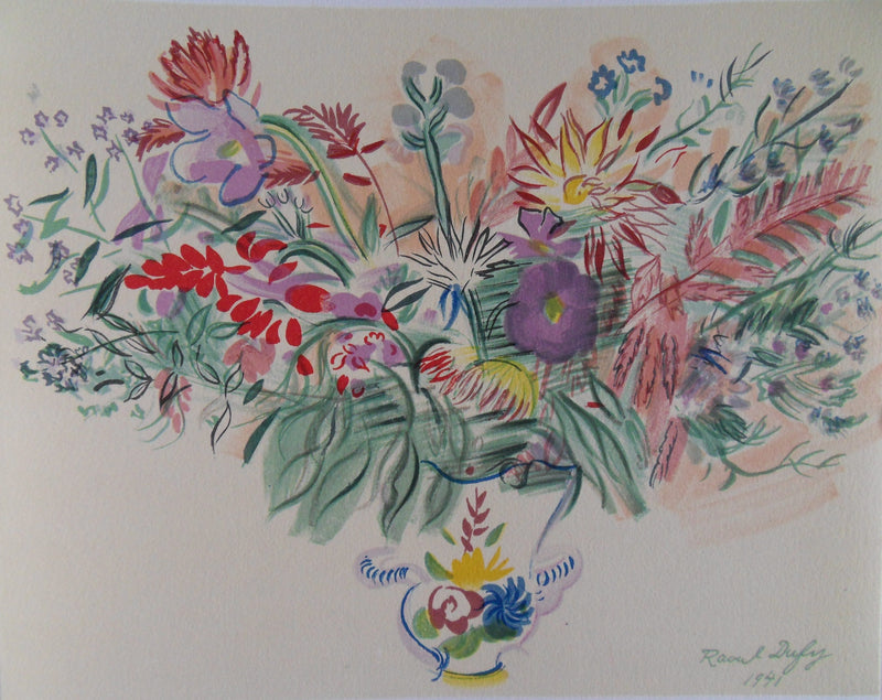 Raoul DUFY : Bouquet champêtre, Lithographie signée