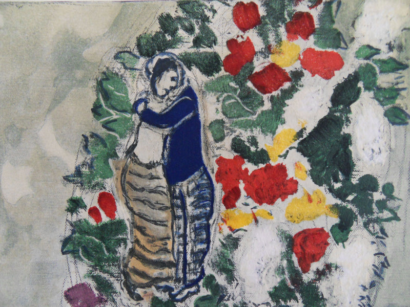 Marc CHAGALL : Couple au bouquet, Lithographie signée