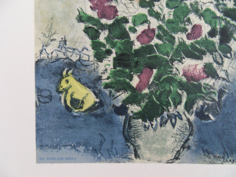Marc CHAGALL : Couple au bouquet, Lithographie signée