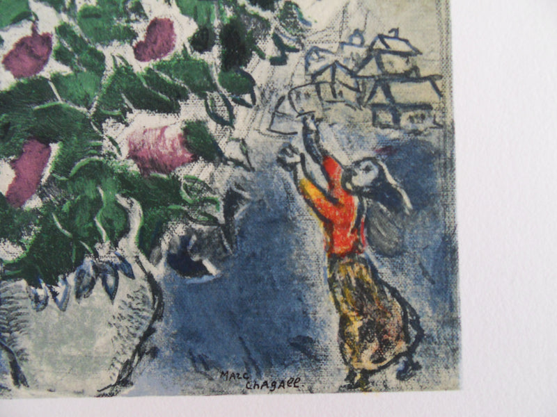 Marc CHAGALL : Couple au bouquet, Lithographie signée