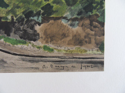 André DUNOYER DE SEGONZAC : L'église de Jouy en Josas, Lithographie originale signée