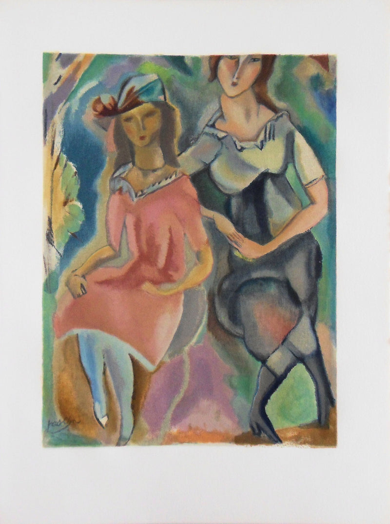 Jules PASCIN: The two sisters, Signed lithograph