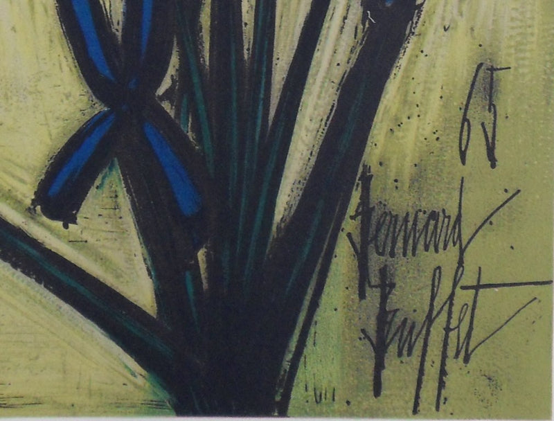 Bernard BUFFET : Les Iris, Lithographie originale signée