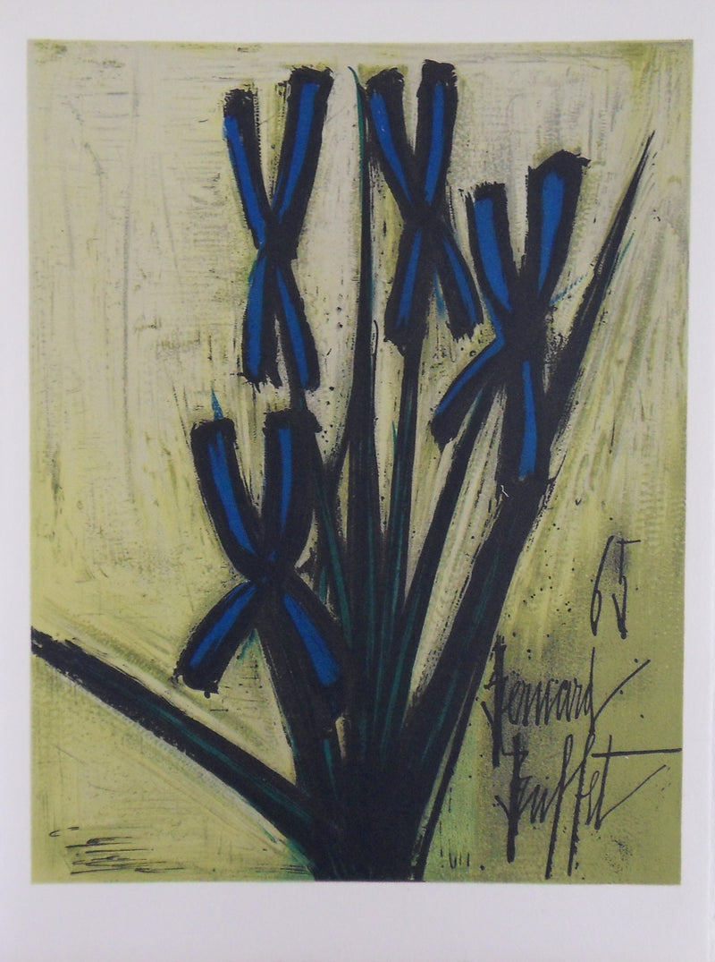 Bernard BUFFET : Les Iris, Lithographie originale signée