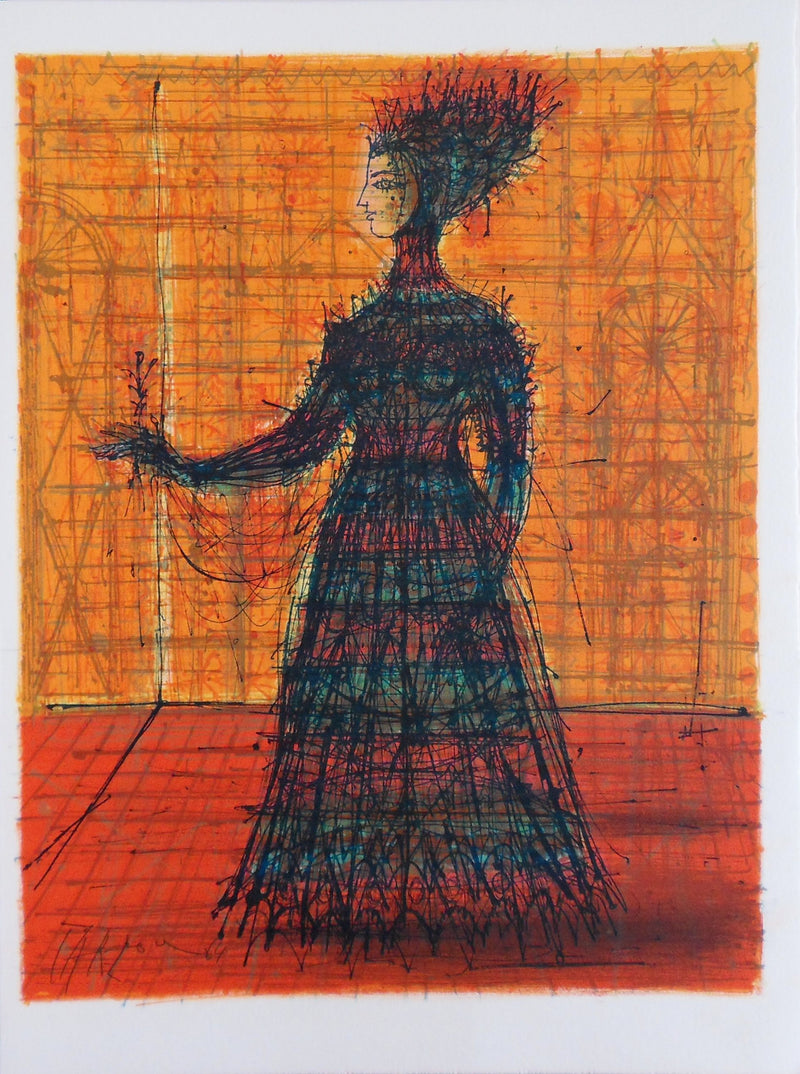 Jean CARZOU : Femme à la Rose, Lithographie originale signée