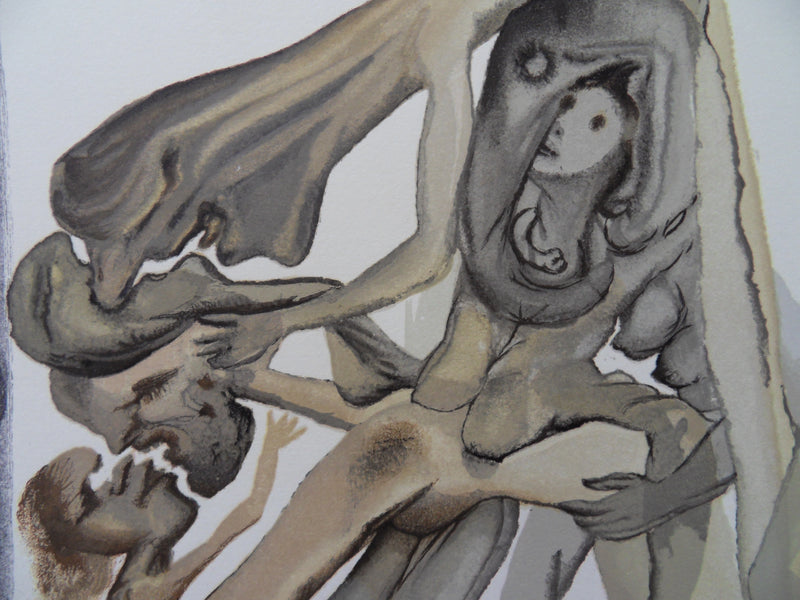 Salvador DALI : Les limbes, Bois gravé original signé