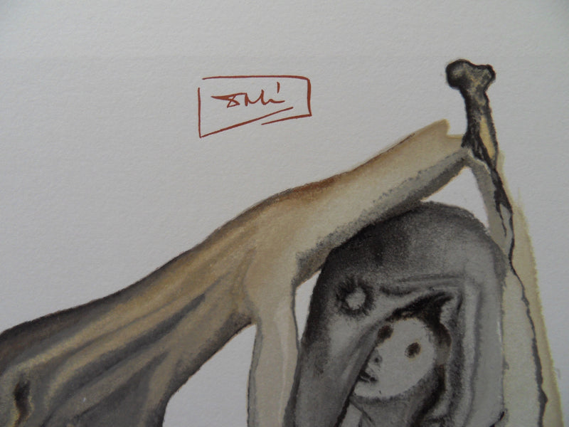 Salvador DALI : Les limbes, Bois gravé original signé