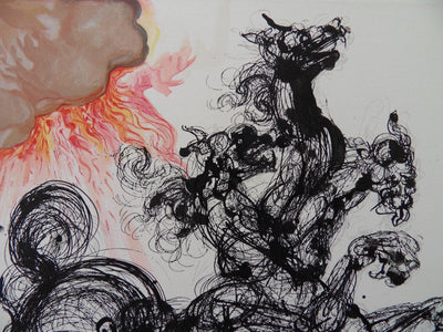 Salvador DALI : Cerbère, Bois gravé original signé