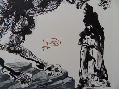 Salvador DALI : Cerbère, Bois gravé original signé
