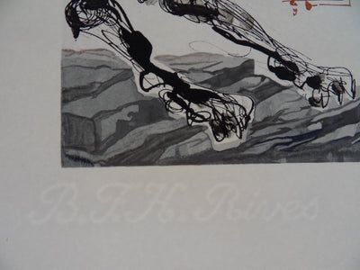 Salvador DALI : Cerbère, Bois gravé original signé