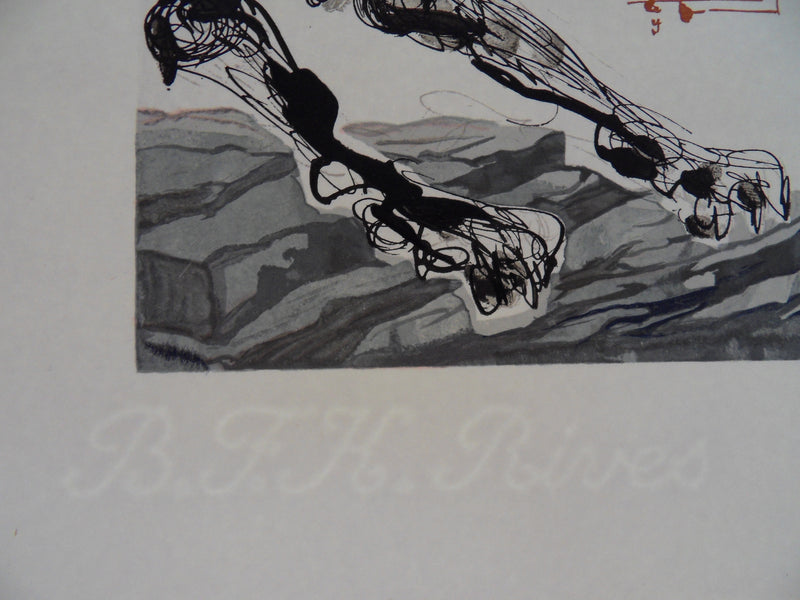 Salvador DALI : Cerbère, Bois gravé original signé