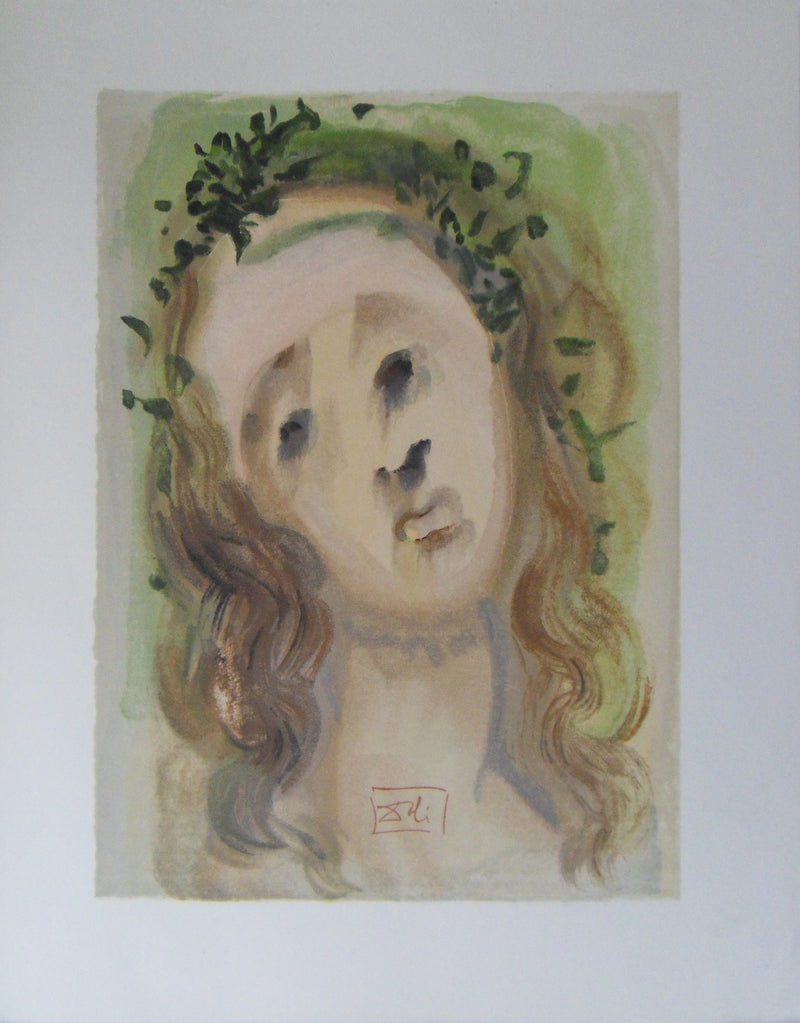 Salvador DALI : Le visage de Virgile, Bois gravé original signé