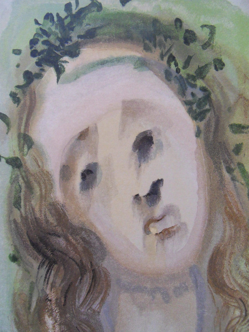 Salvador DALI : Le visage de Virgile, Bois gravé original signé