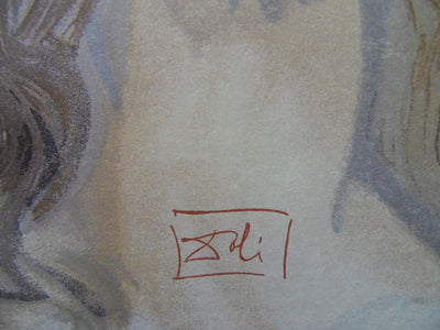 Salvador DALI : Le visage de Virgile, Bois gravé original signé