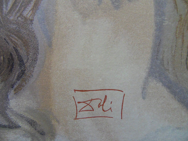 Salvador DALI : Le visage de Virgile, Bois gravé original signé