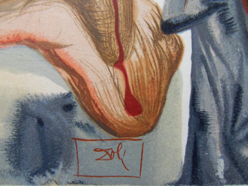 Salvador DALI : Les trompeurs, Bois gravé original signé