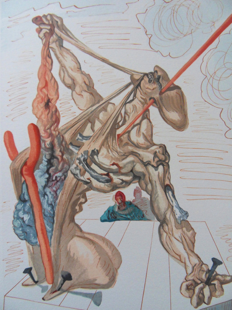 Salvador DALI : Les falsificateurs, Bois gravé original signé