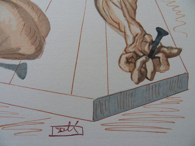 Salvador DALI : Les falsificateurs, Bois gravé original signé