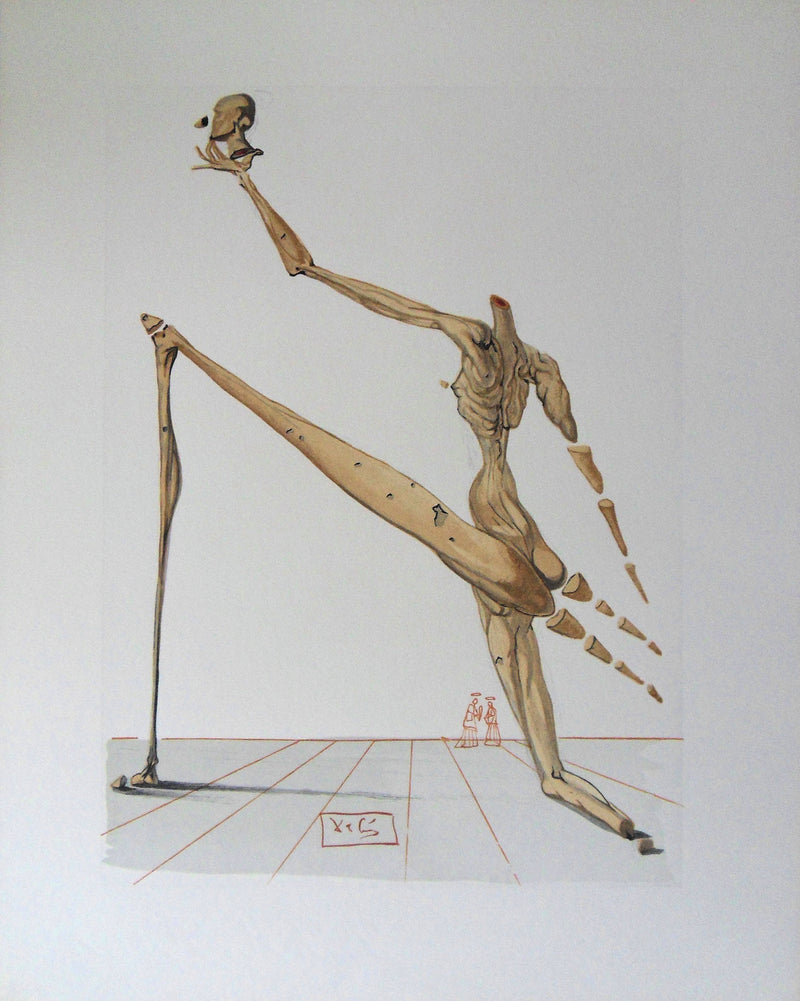 Salvador DALI : Bertrand de Horn, Bois gravé original signé