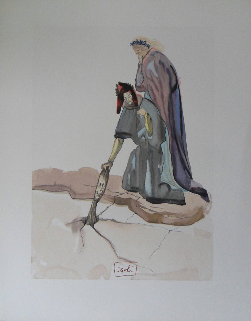 Salvador DALI : Les traitres envers leur patrie, Bois gravé original signé