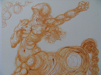 Salvador DALI : Le centaure, Bois gravé original signé