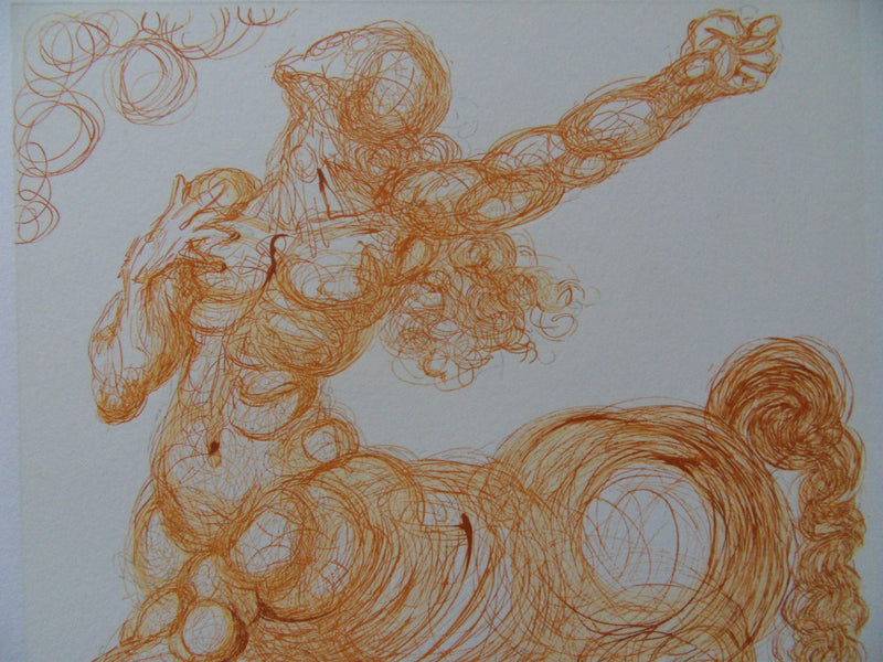 Salvador DALI : Le centaure, Bois gravé original signé