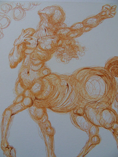Salvador DALI : Le centaure, Bois gravé original signé