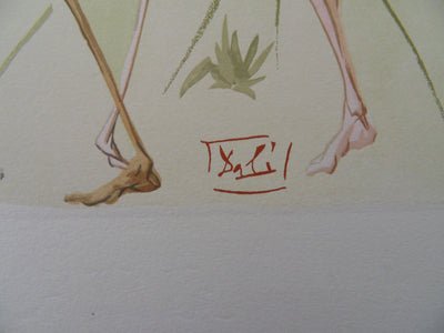 Salvador DALI : Les simoniaques, Bois gravé original signé