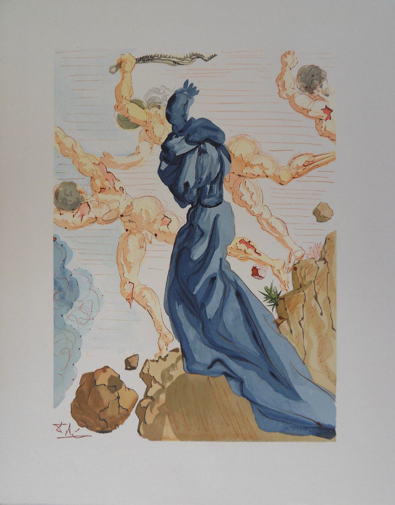 Salvador DALI : Les margelles de Phlégéthon, Bois gravé original signé