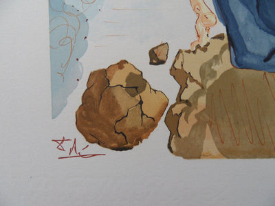 Salvador DALI : Les margelles de Phlégéthon, Bois gravé original signé