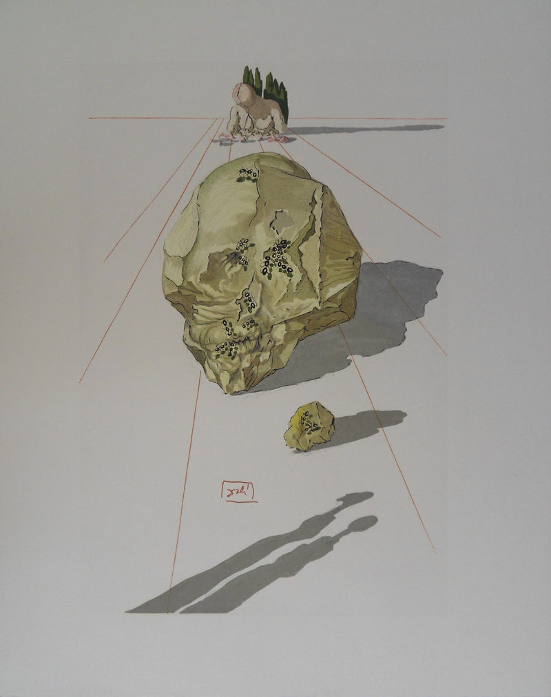 Salvador DALI : Le supplice des hypocrites, Bois gravé original signé