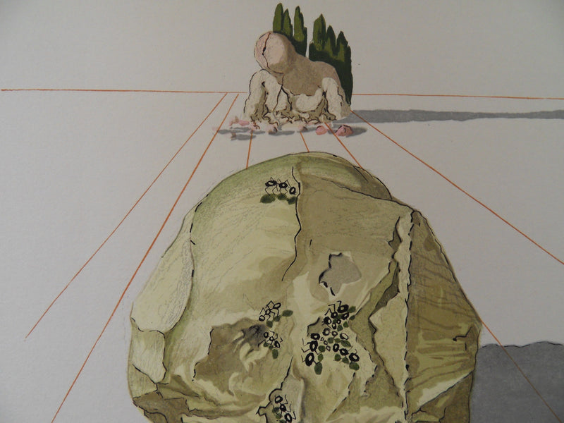 Salvador DALI : Le supplice des hypocrites, Bois gravé original signé