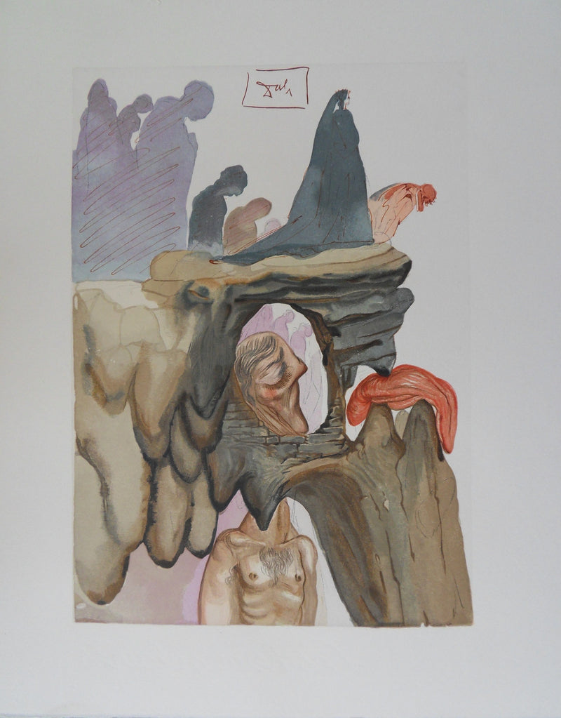Salvador DALI : Les prévaricateurs, Bois gravé original signé
