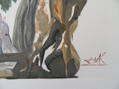 Salvador DALI : La forêt des suicidés, Bois gravé original signé
