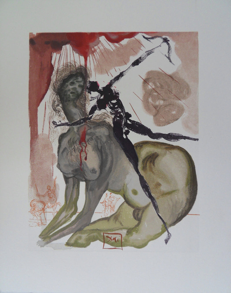 Salvador DALI : Le minotaure, Bois gravé original signé