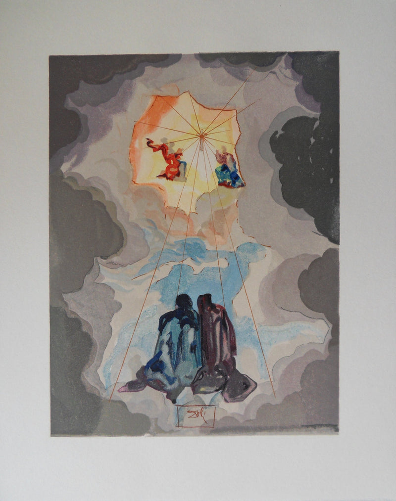 Salvador DALI : Extase de Dante, Bois gravé original signé