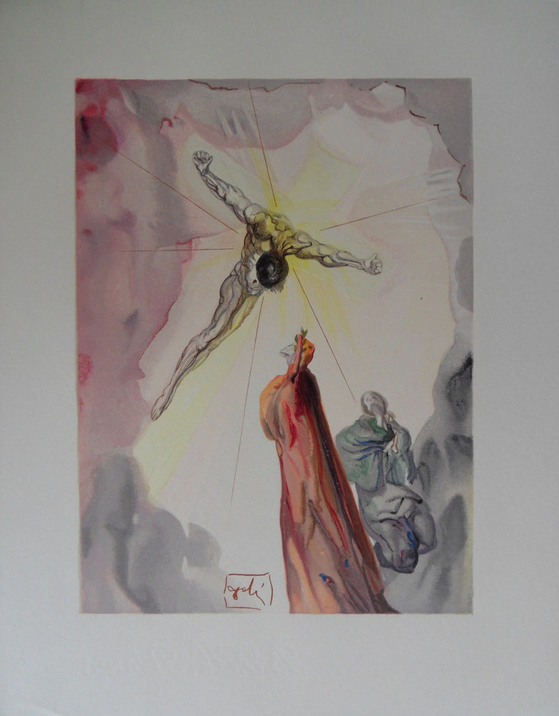 Salvador DALI : Apparition du Christ, Bois gravé original signé