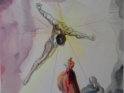 Salvador DALI : Apparition du Christ, Bois gravé original signé