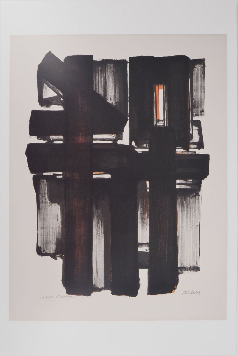 Pierre SOULAGES : Lithographie 2, Affiche originale (vue générale) - Crédit photo : Galerie Art.Paris