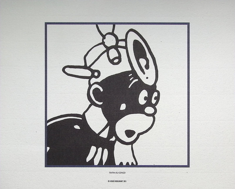 HERGÉ : TINTIN, Les Congolais, 3 Lithographies Ex Libris