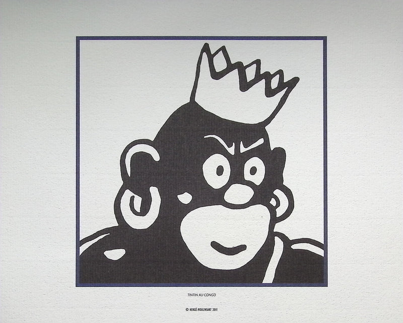 HERGÉ : TINTIN, Les Congolais, 3 Lithographies Ex Libris