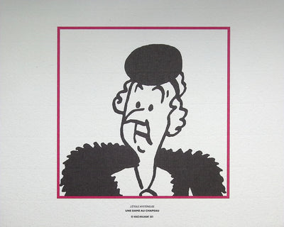 HERGÉ : TINTIN - Les Dames au chapeau, 3 Lithographies Ex Libris