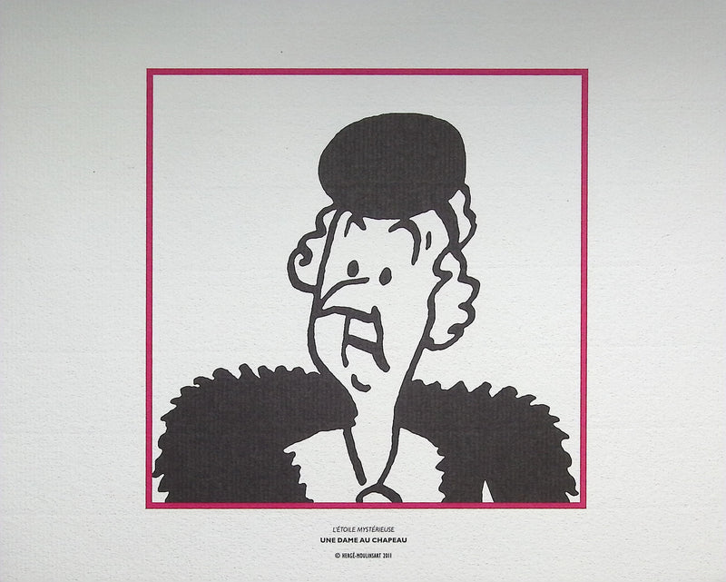 HERGÉ : TINTIN - Les Dames au chapeau, 3 Lithographies Ex Libris