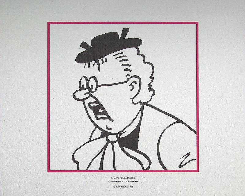HERGÉ : TINTIN - Les Dames au chapeau, 3 Lithographies Ex Libris