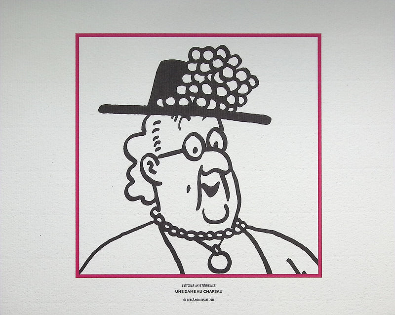 HERGÉ : TINTIN - Les Dames au chapeau, 3 Lithographies Ex Libris