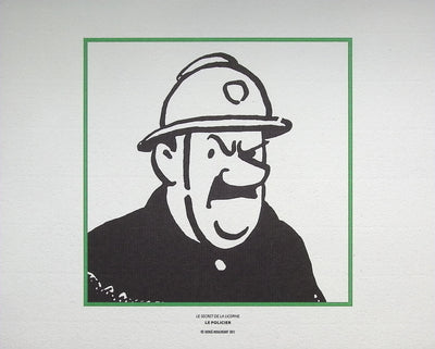 HERGÉ : TINTIN - Les Hommes de la Loi, 3 Lithographies Ex Libris
