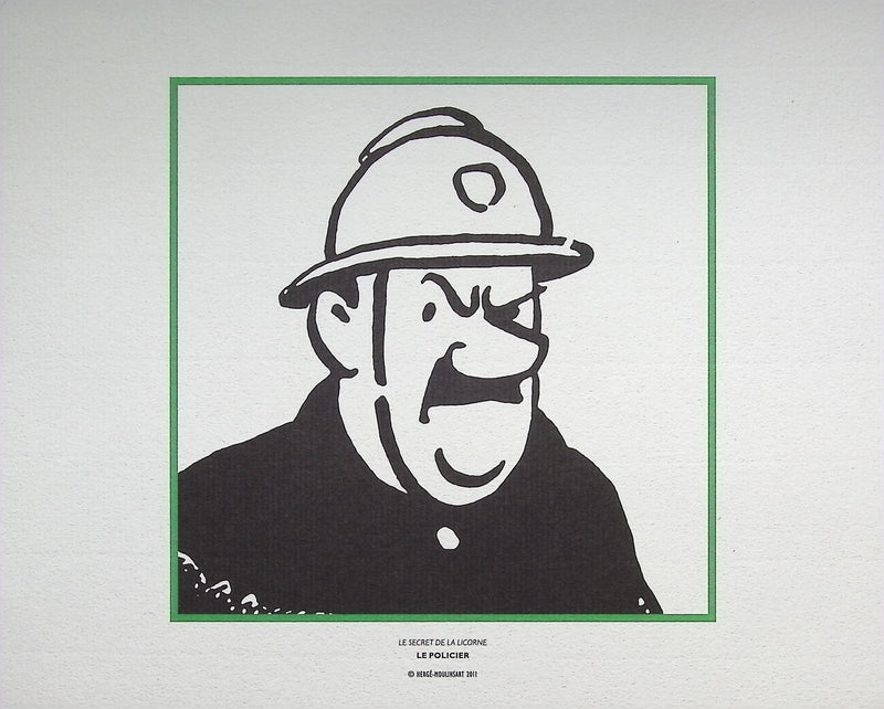 HERGÉ : TINTIN - Les Hommes de la Loi, 3 Lithographies Ex Libris