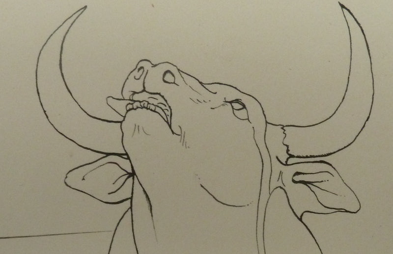 Pierre-Yves TREMOIS : Le taureau, Dessin original (photo de détail 3) - Crédit photo : Galerie Art.Paris